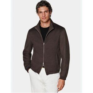 Mens SUITSUPPLY Jacket Bomber Grey 100% Cashmere Coat Made In Italy Sz 38 US